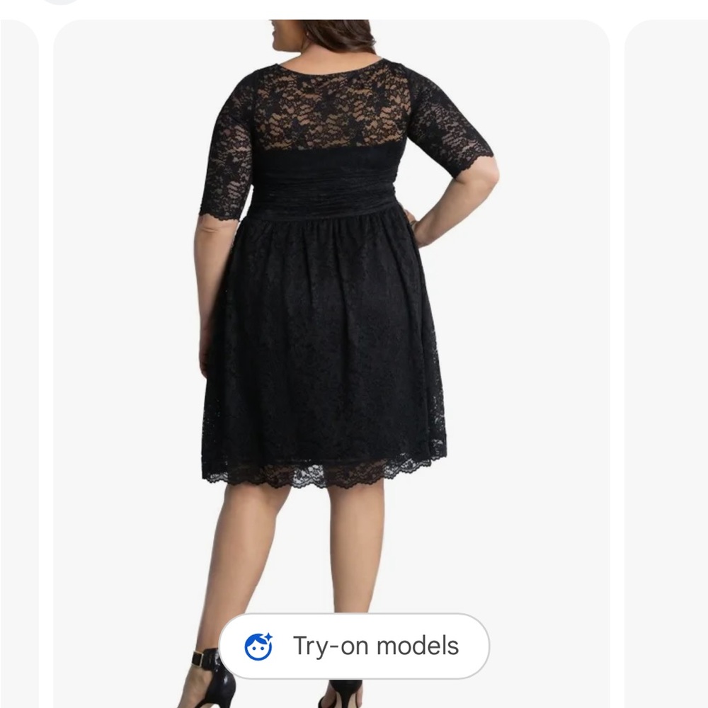 NWT - Beautiful Lined Black Lace Dress - Picture 6 of 7